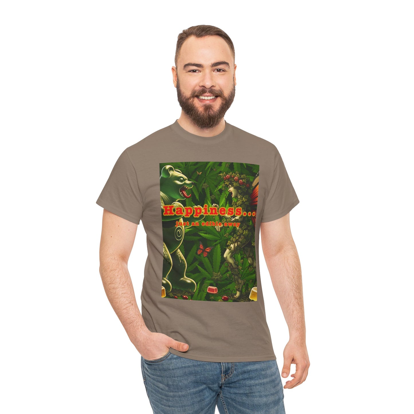 Happiness Jungle Unisex Heavy Cotton Tee, Graphic T-Shirt, Nature Lover Gift, Summer Wardrobe Essential, Unisex Casual Wear