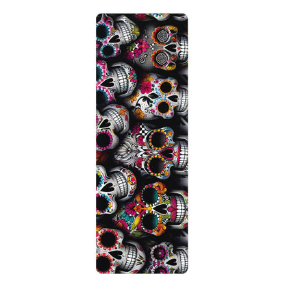 Sugar Skull Gothic Rubber Yoga Mat