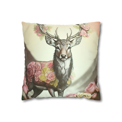 Deertastic Faux Suede Square Pillowcase