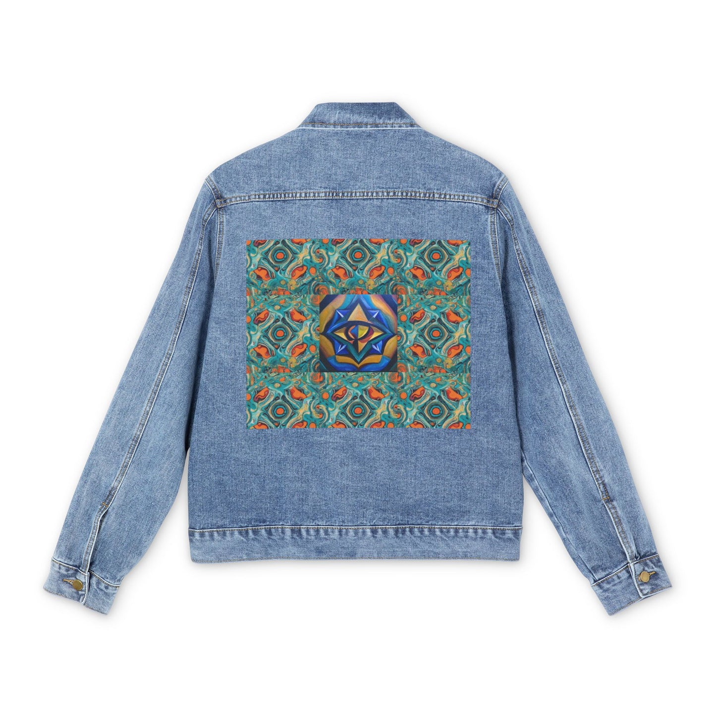 Tribal Pattern Men's Denim Jacket