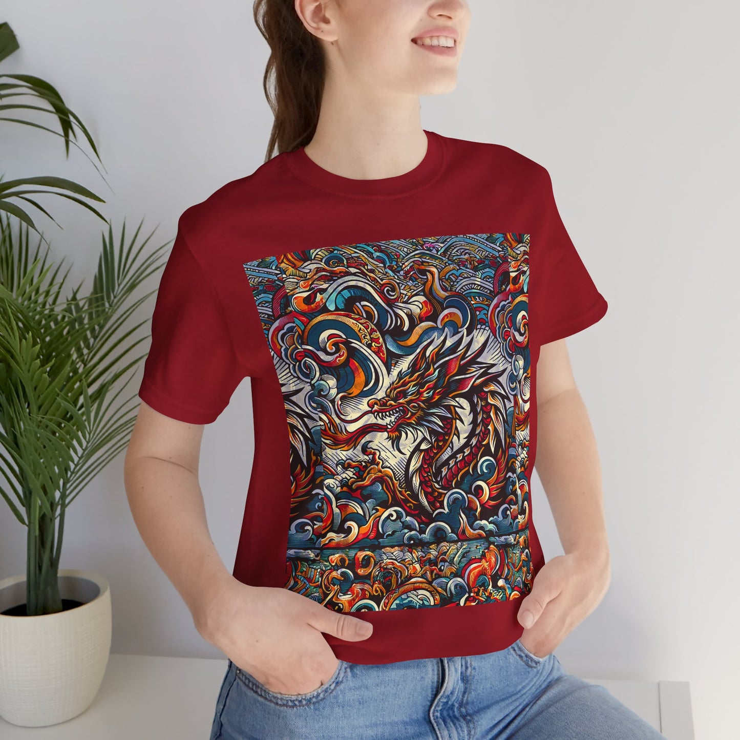 Vibrant Dragon Graphic Tee - Unisex Jersey Short Sleeve Shirt
