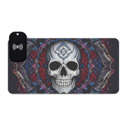 Skull Magic LED Gaming Mouse Pad, Wireless Charging