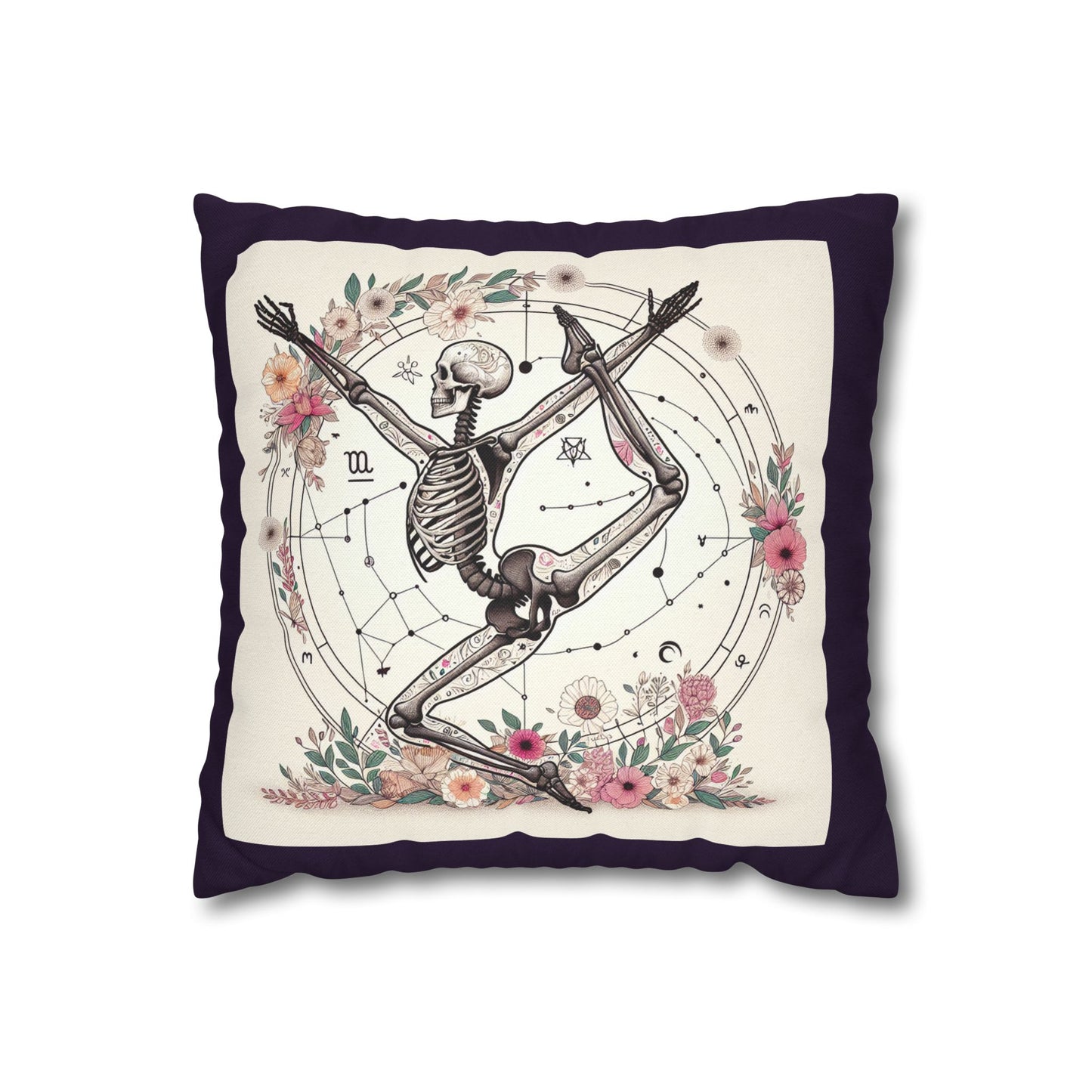 Astrological Skeleton Decorative Pillowcase