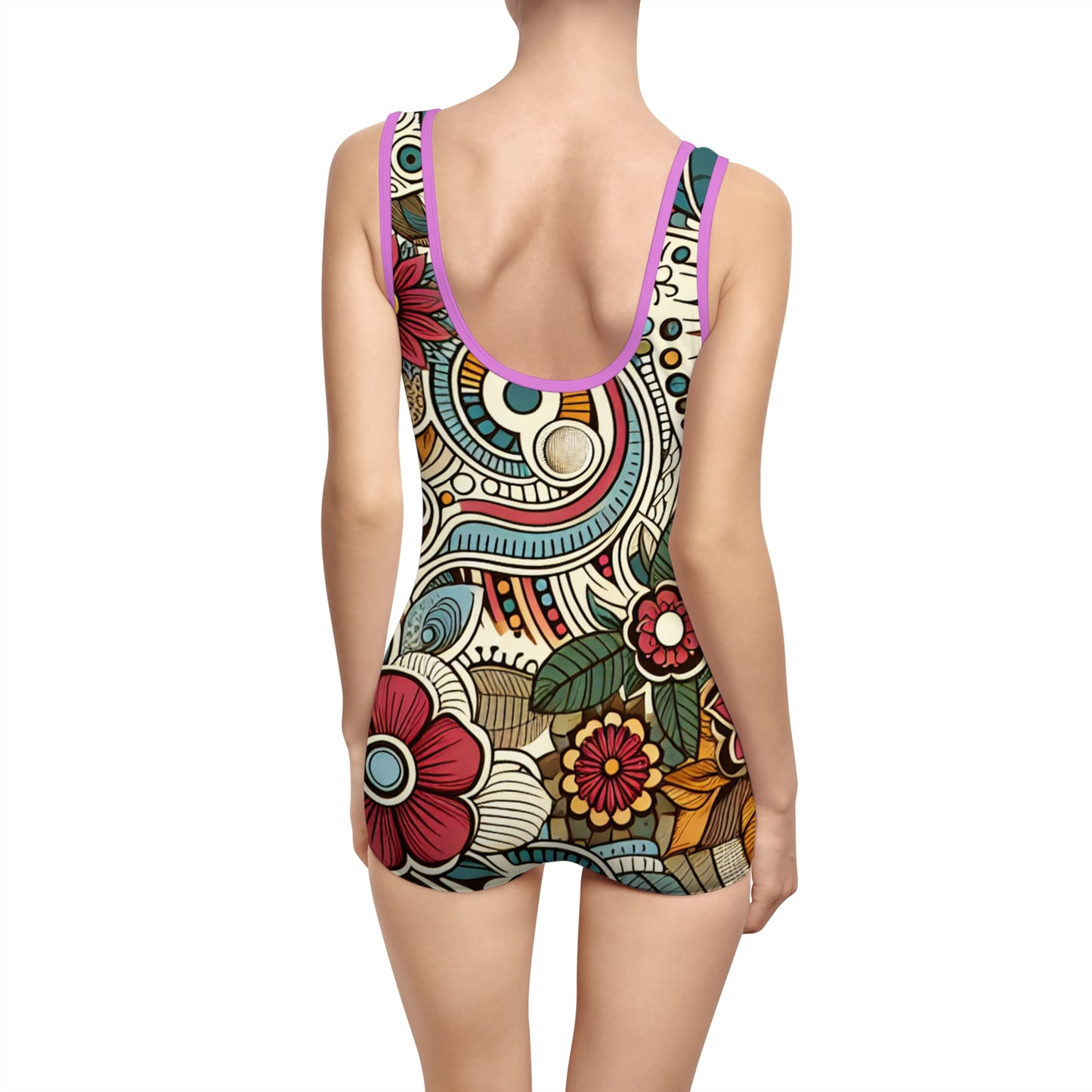 Boho Floral Vintage Women&#039;s Swimsuit - Retro Chic Swimwear