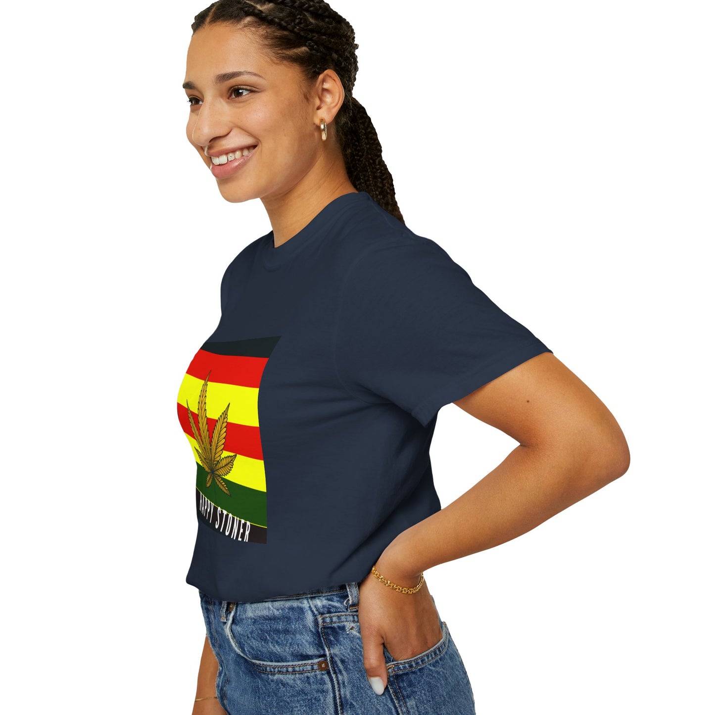 Happy Stoner Unisex Garment-Dyed T-shirt - Chill Vibes for Cannabis Enthusiasts