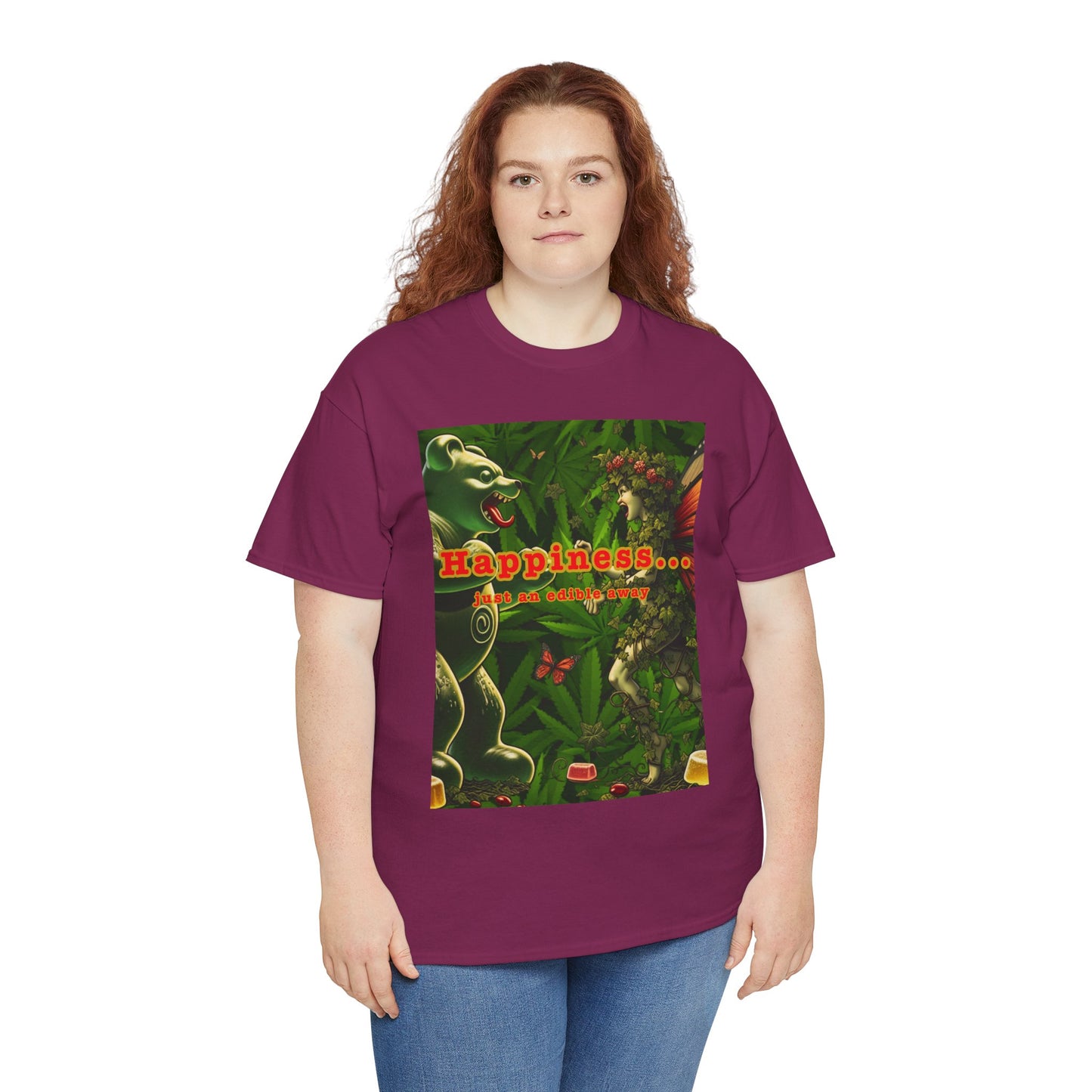 Happiness Jungle Unisex Heavy Cotton Tee, Graphic T-Shirt, Nature Lover Gift, Summer Wardrobe Essential, Unisex Casual Wear