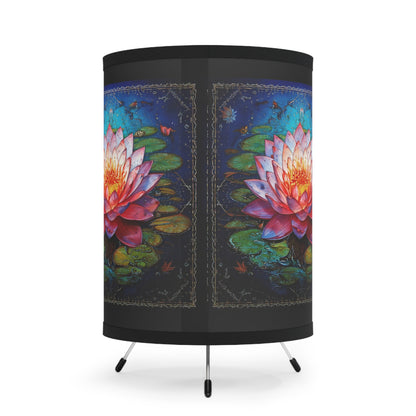 Pond Lily Tripod Lamp with High-Res Printed Shade, US\CA plug
