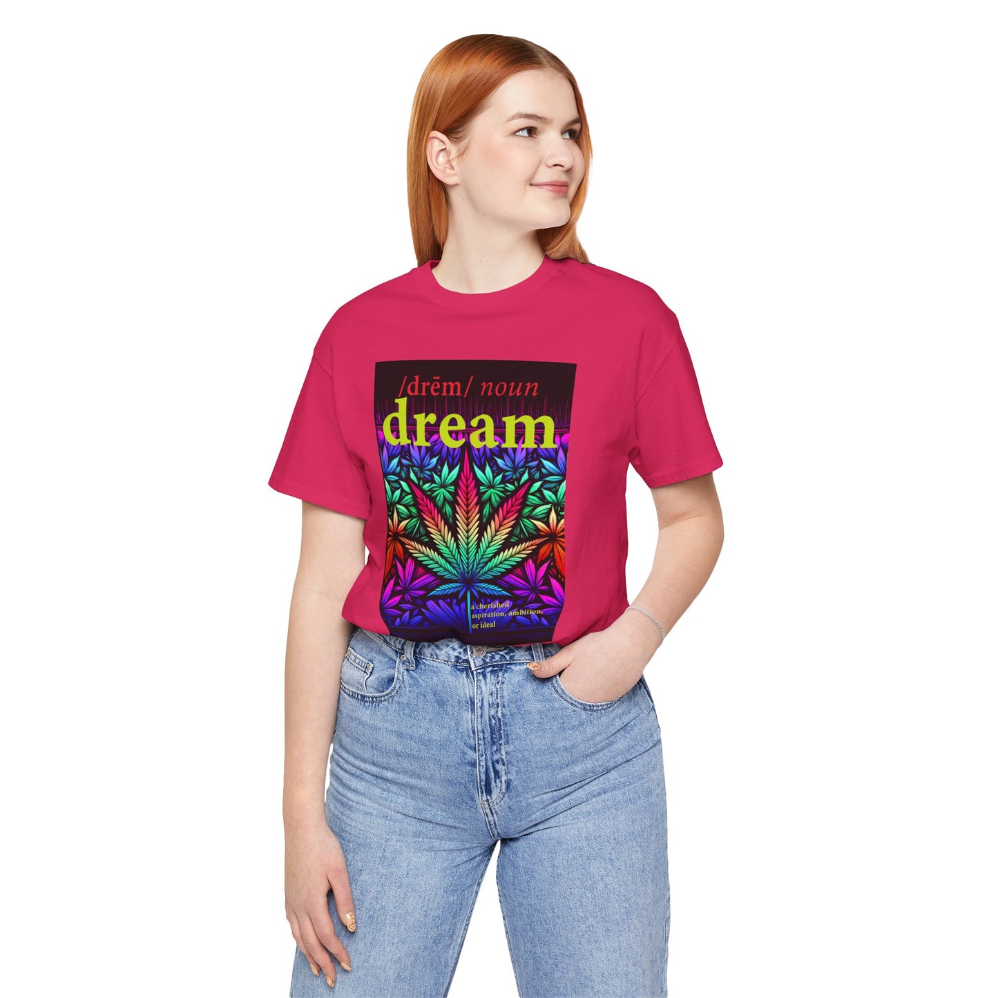 Dream Inspired Unisex Jersey Tee - Vibrant Cannabis Graphic T-Shirt