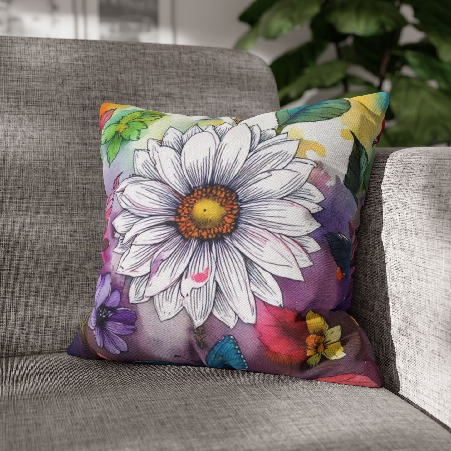 Spun Polyester Square Pillowcase