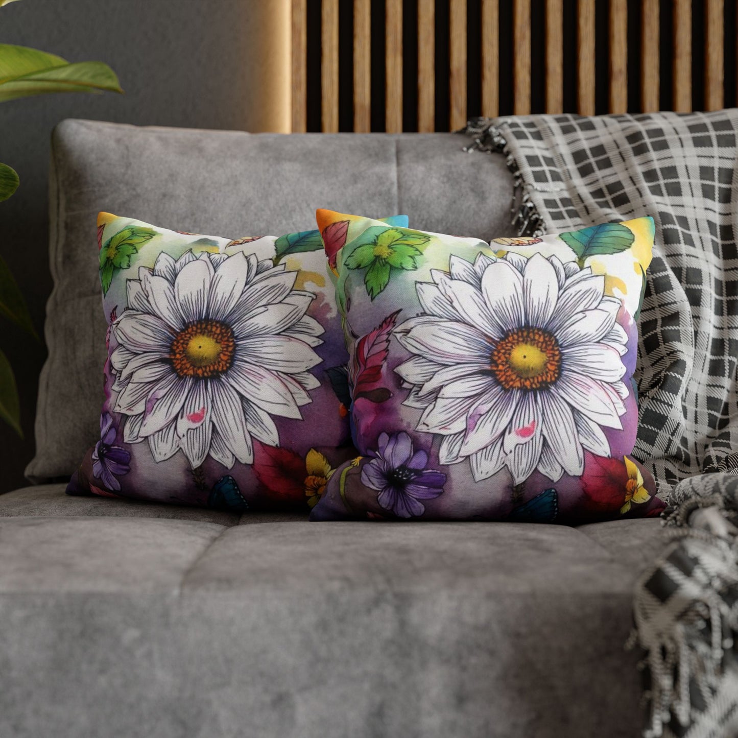 Spun Polyester Square Pillowcase