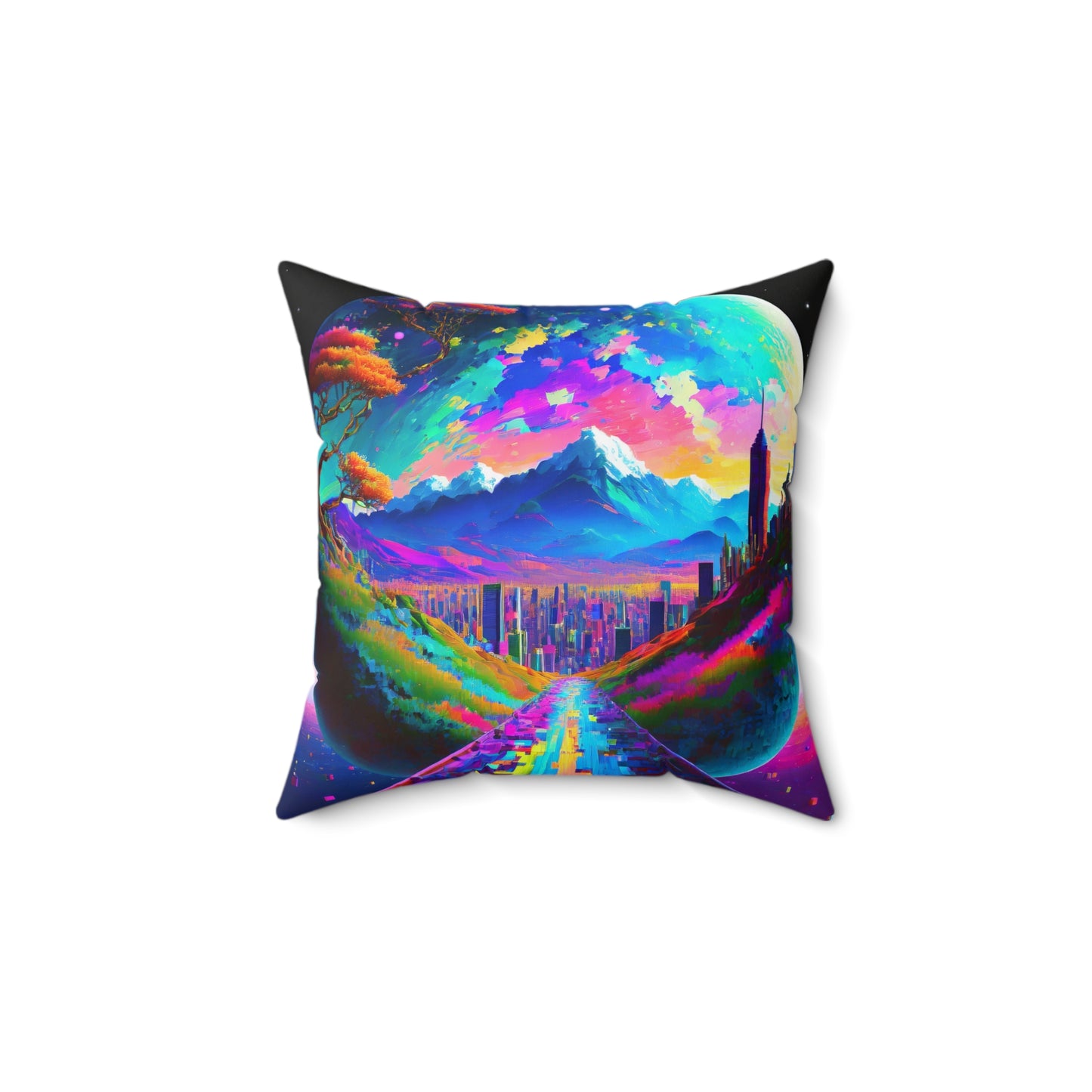 Get on this Planet Spun Polyester Square Pillow