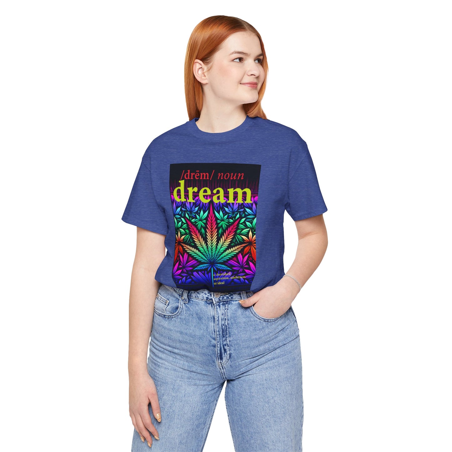 Dream Inspired Unisex Jersey Tee - Vibrant Cannabis Graphic T-Shirt