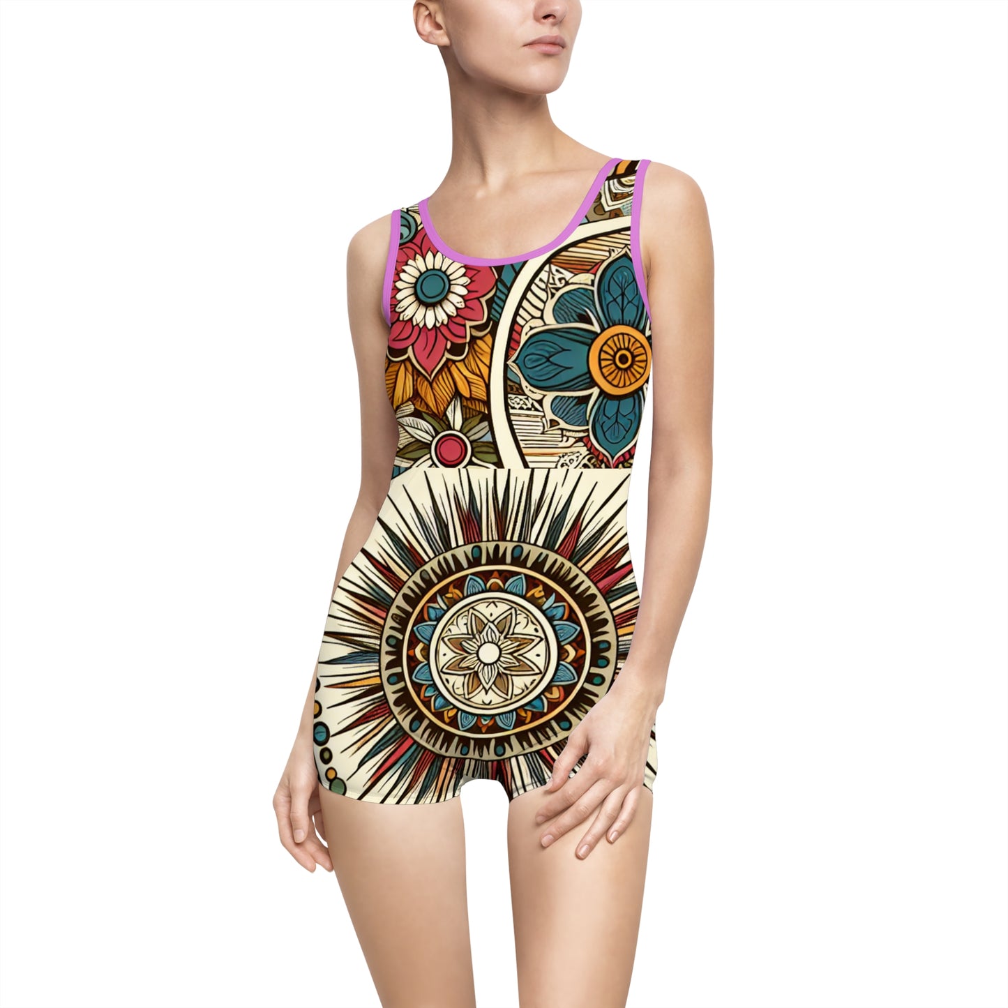 Boho Floral Vintage Women&#039;s Swimsuit - Retro Chic Swimwear