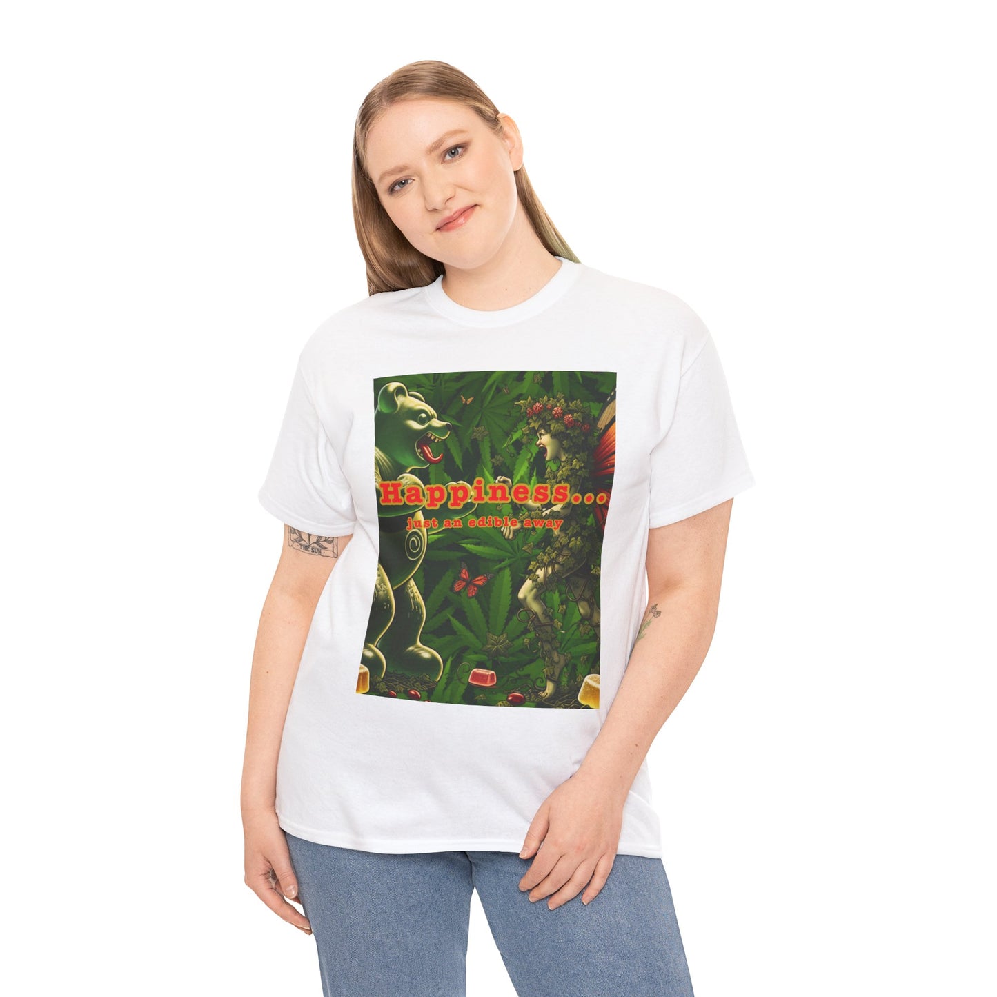 Happiness Jungle Unisex Heavy Cotton Tee, Graphic T-Shirt, Nature Lover Gift, Summer Wardrobe Essential, Unisex Casual Wear