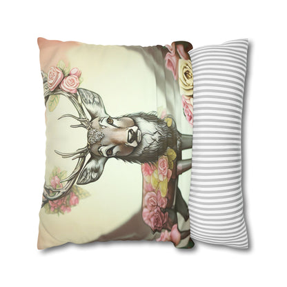 Deertastic Faux Suede Square Pillowcase