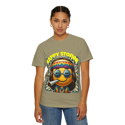 Happy Stoner Unisex Garment-Dyed T-Shirt | Chill Vibe Tee for Budding Enthusiasts