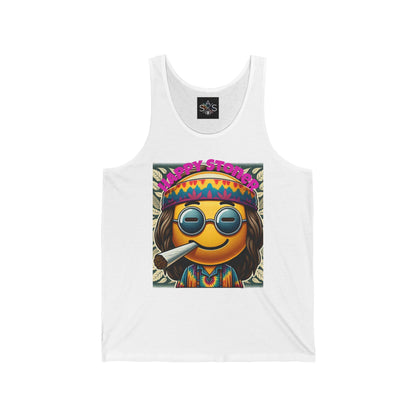 Happy Stoner Unisex Jersey Tank - Vibrant Festival Style Top