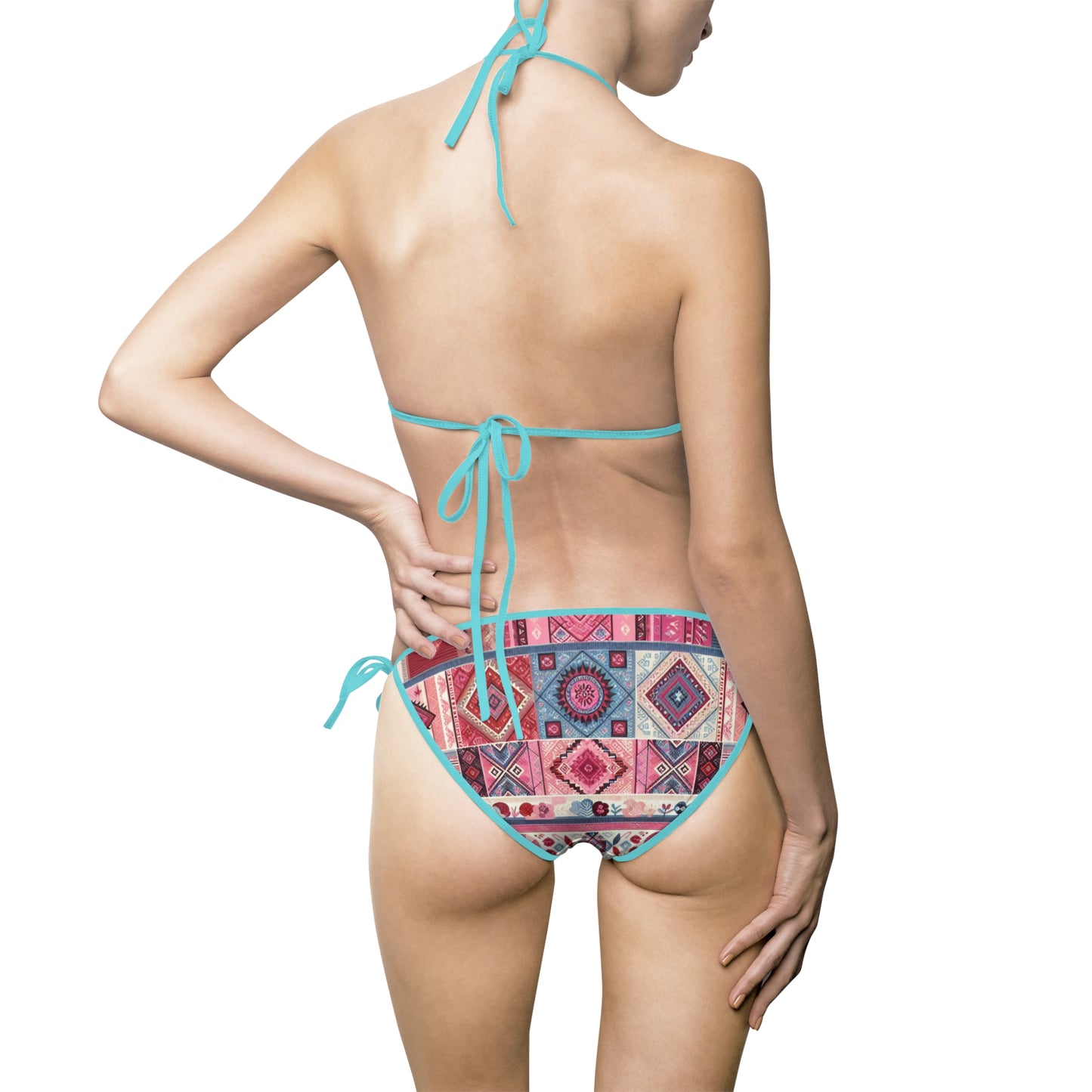 Boho Chic Women's Bikini Swimsuit - Colorful Tribal Print for Beach Days