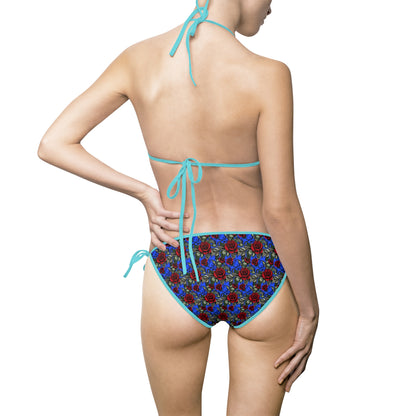 Floral Rose Print Women's Bikini Swimsuit - Perfect for Beach and Pool Days