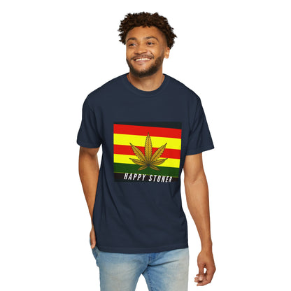 Happy Stoner Unisex Garment-Dyed T-shirt - Chill Vibes for Cannabis Enthusiasts