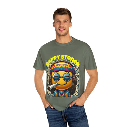 Happy Stoner Unisex Garment-Dyed T-Shirt | Chill Vibe Tee for Budding Enthusiasts