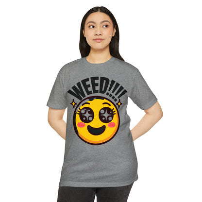 Fun Weed Smiley Face T-Shirt for Cannabis Lovers
