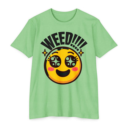 Fun Weed Smiley Face T-Shirt for Cannabis Lovers