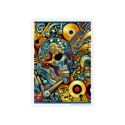 Skull Rock N Roll Gloss Posters