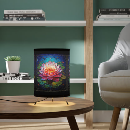 Pond Lily Tripod Lamp with High-Res Printed Shade, US\CA plug