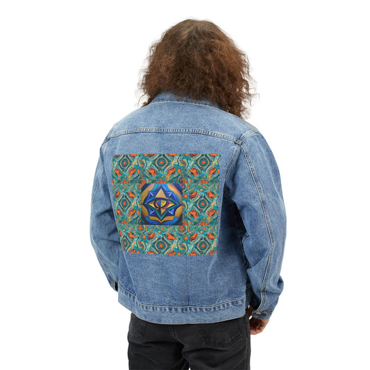Tribal Pattern Men's Denim Jacket