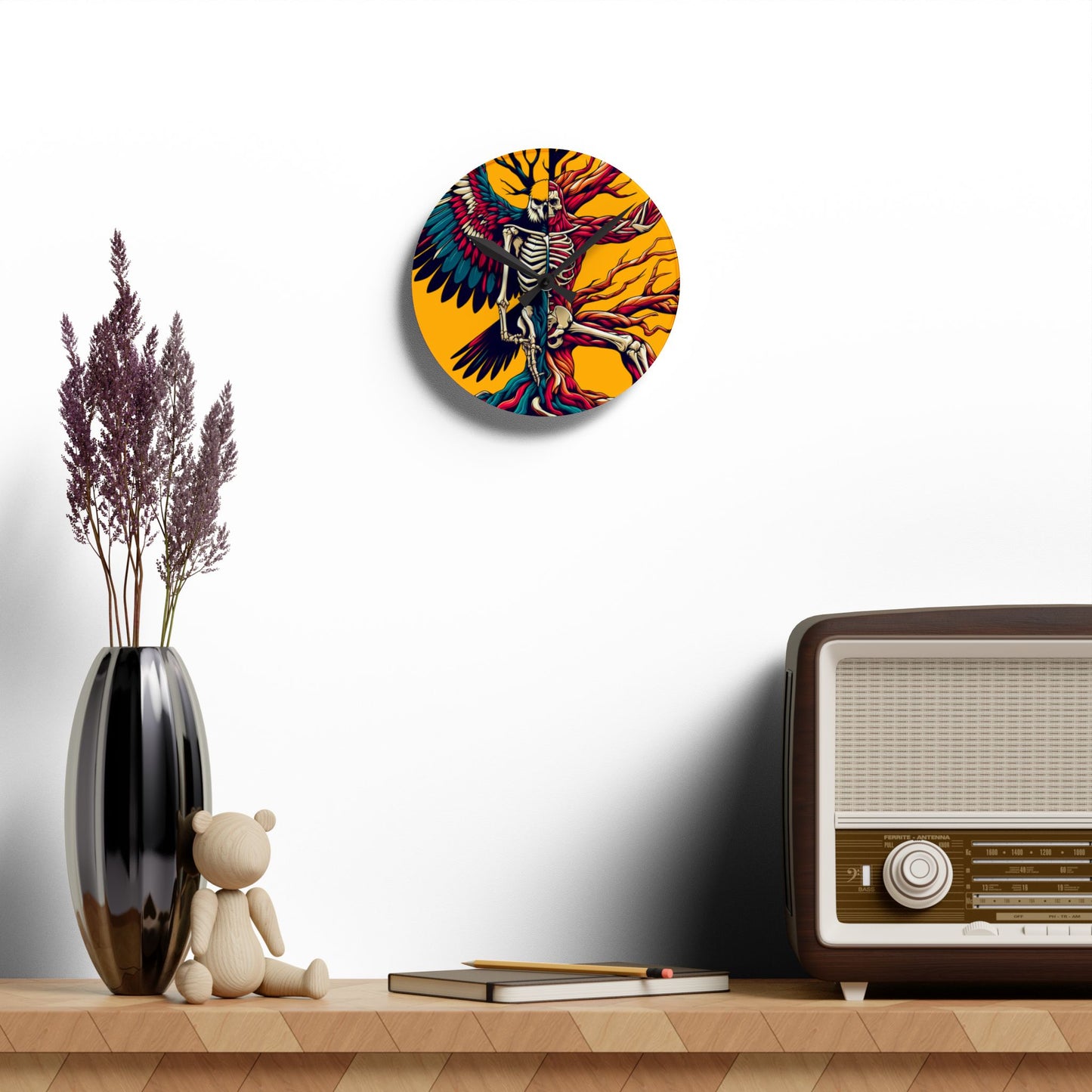 Hex Grind Acrylic Wall Clock