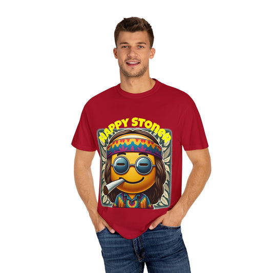 Happy Stoner Unisex Garment-Dyed T-Shirt | Chill Vibe Tee for Budding Enthusiasts