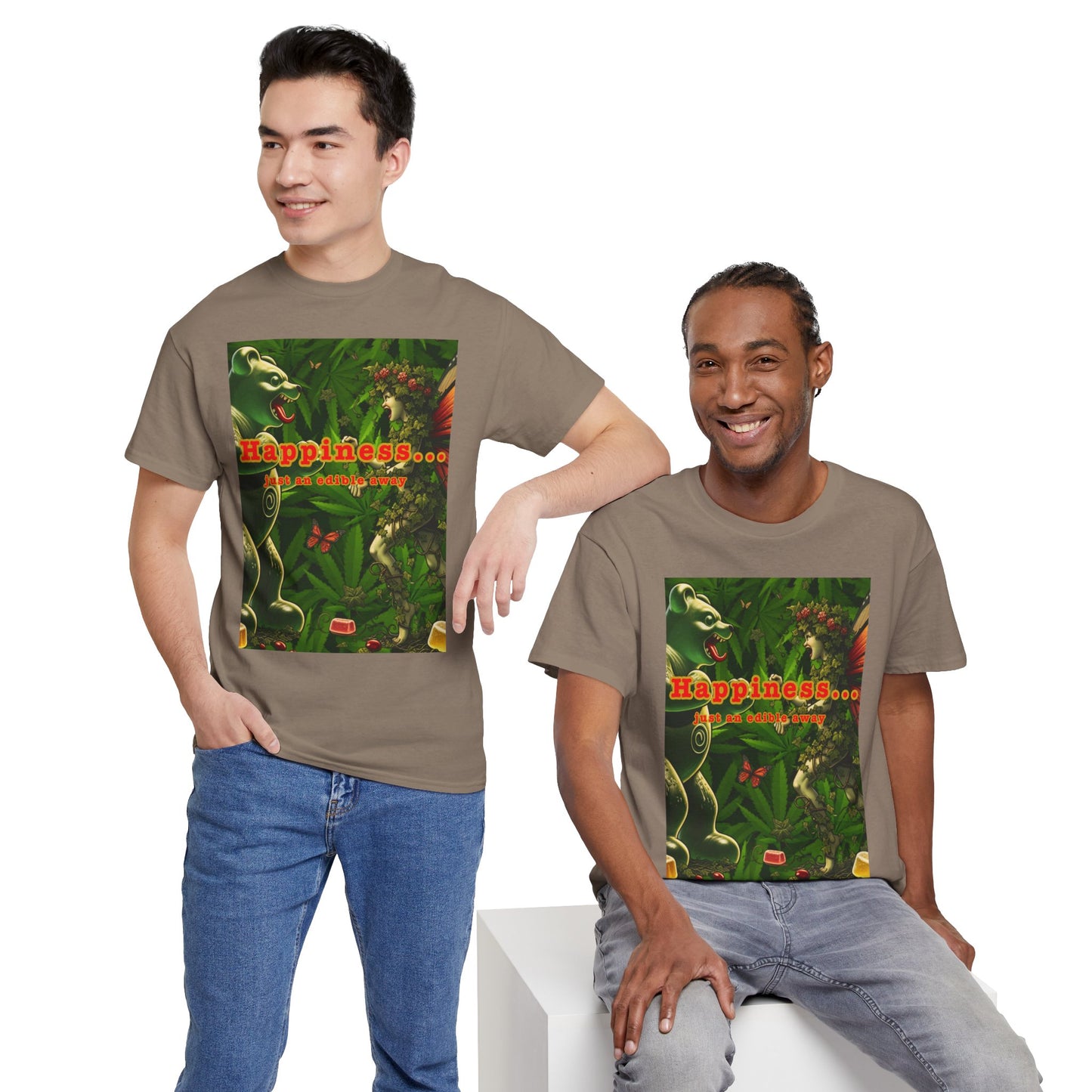 Happiness Jungle Unisex Heavy Cotton Tee, Graphic T-Shirt, Nature Lover Gift, Summer Wardrobe Essential, Unisex Casual Wear
