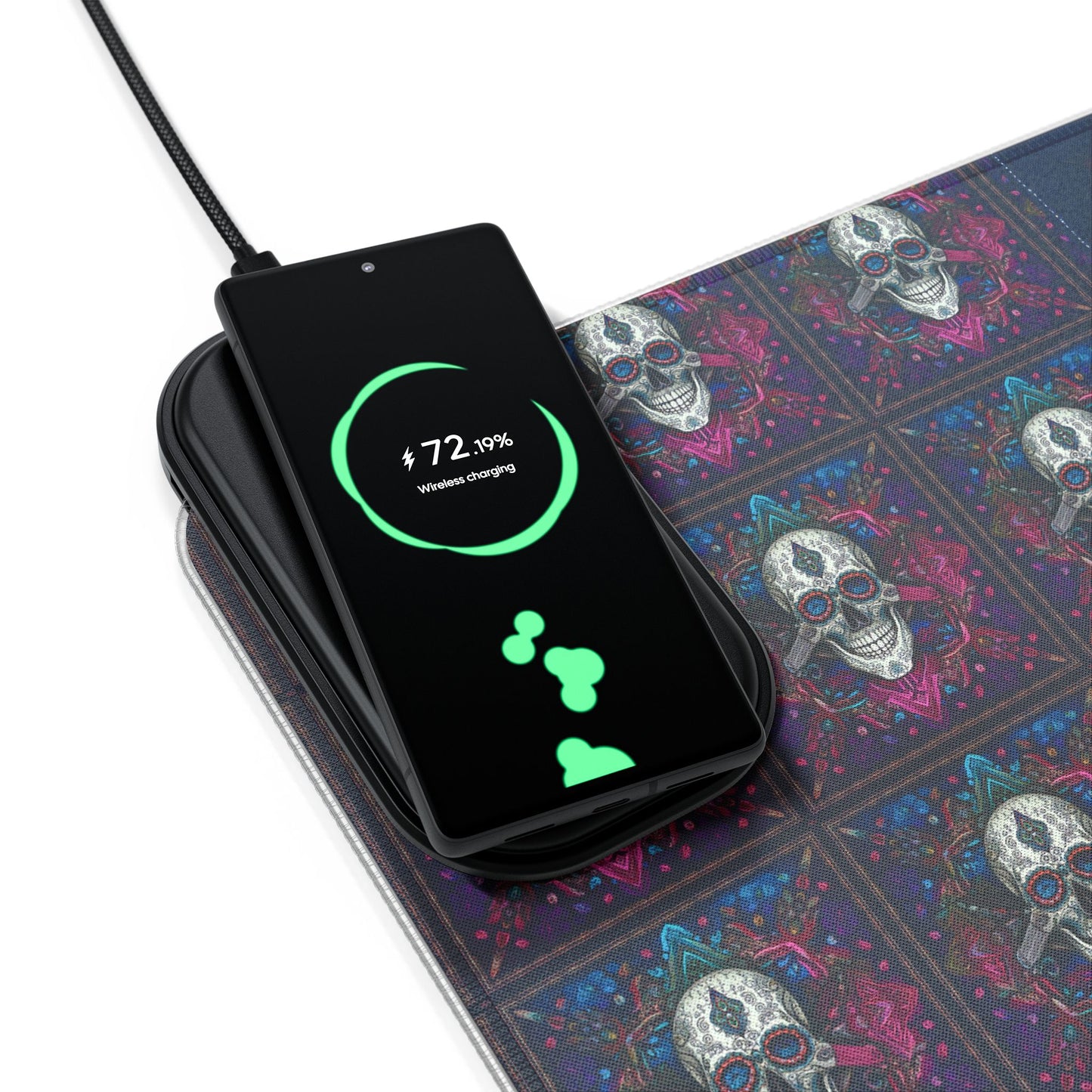 Skull Magic LED Gaming Mouse Pad, Wireless Charging