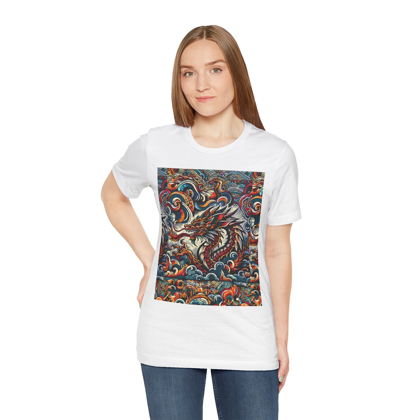 Vibrant Dragon Graphic Tee - Unisex Jersey Short Sleeve Shirt
