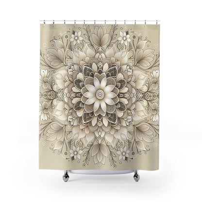 Elegant Floral Shower Curtain – Boho Chic Bathroom Decor