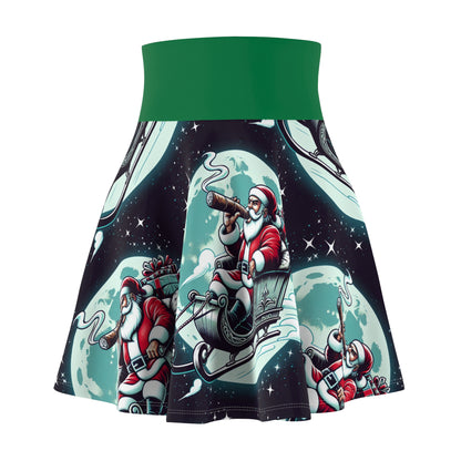 Chill with Santa Women's Skater Skirt (AOP)