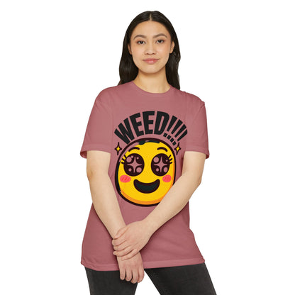 Fun Weed Smiley Face T-Shirt for Cannabis Lovers