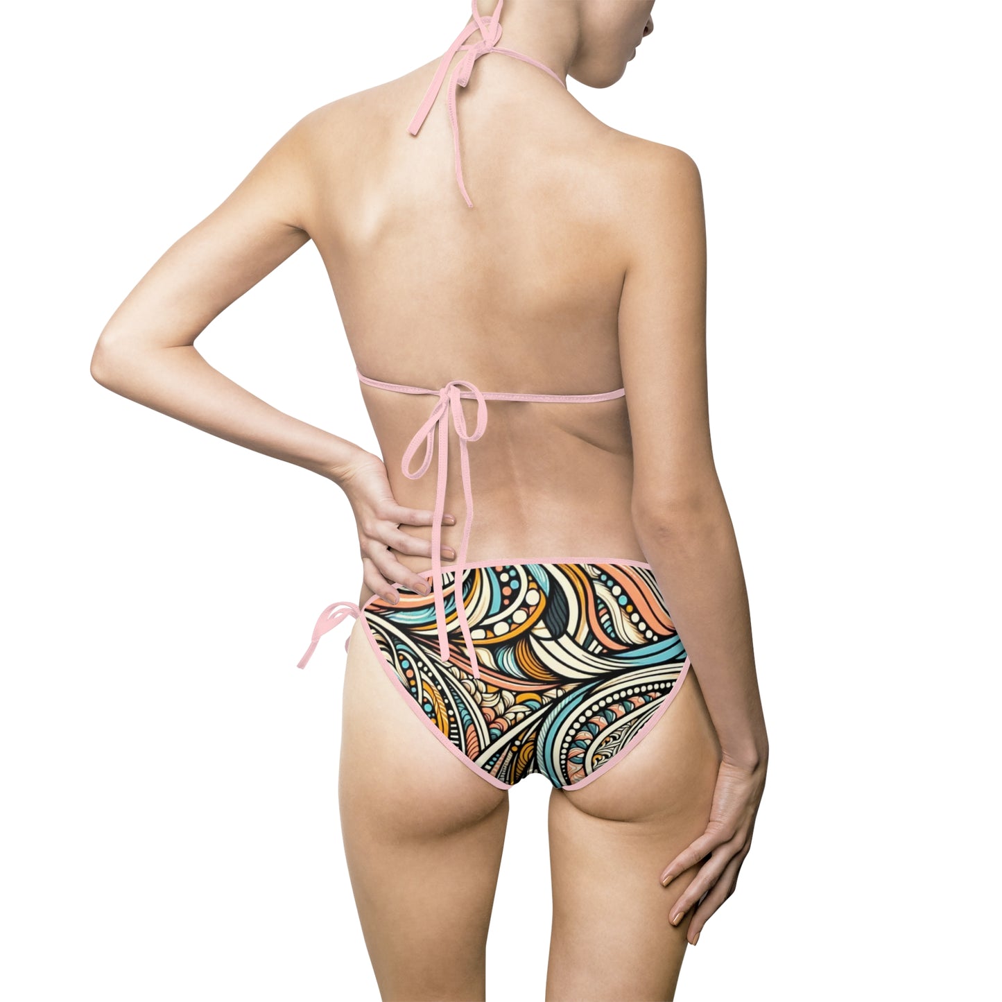 Colorful Tribal Print Women's Bikini Swimsuit – Perfect for Beach Days and Summer Fun!