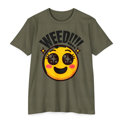 Fun Weed Smiley Face T-Shirt for Cannabis Lovers