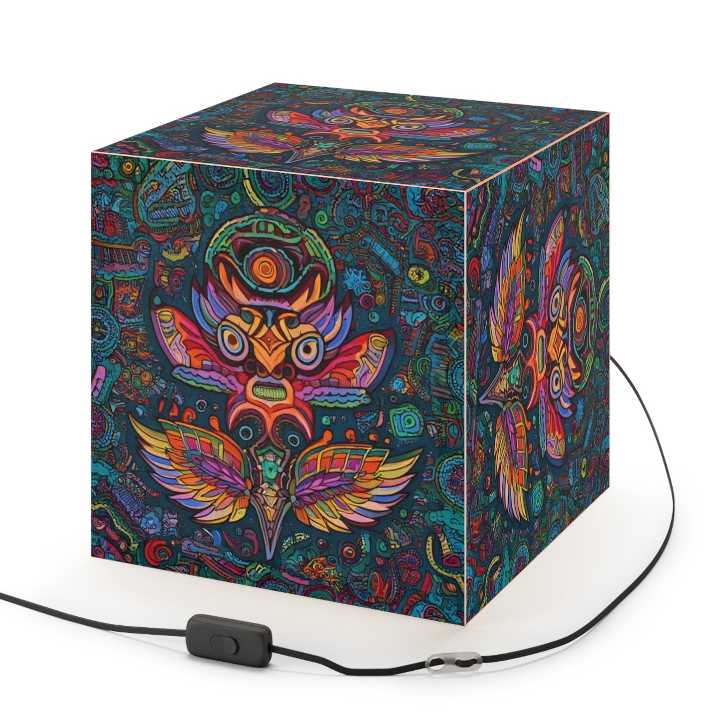 Owl Tribal Light Cube Lamp