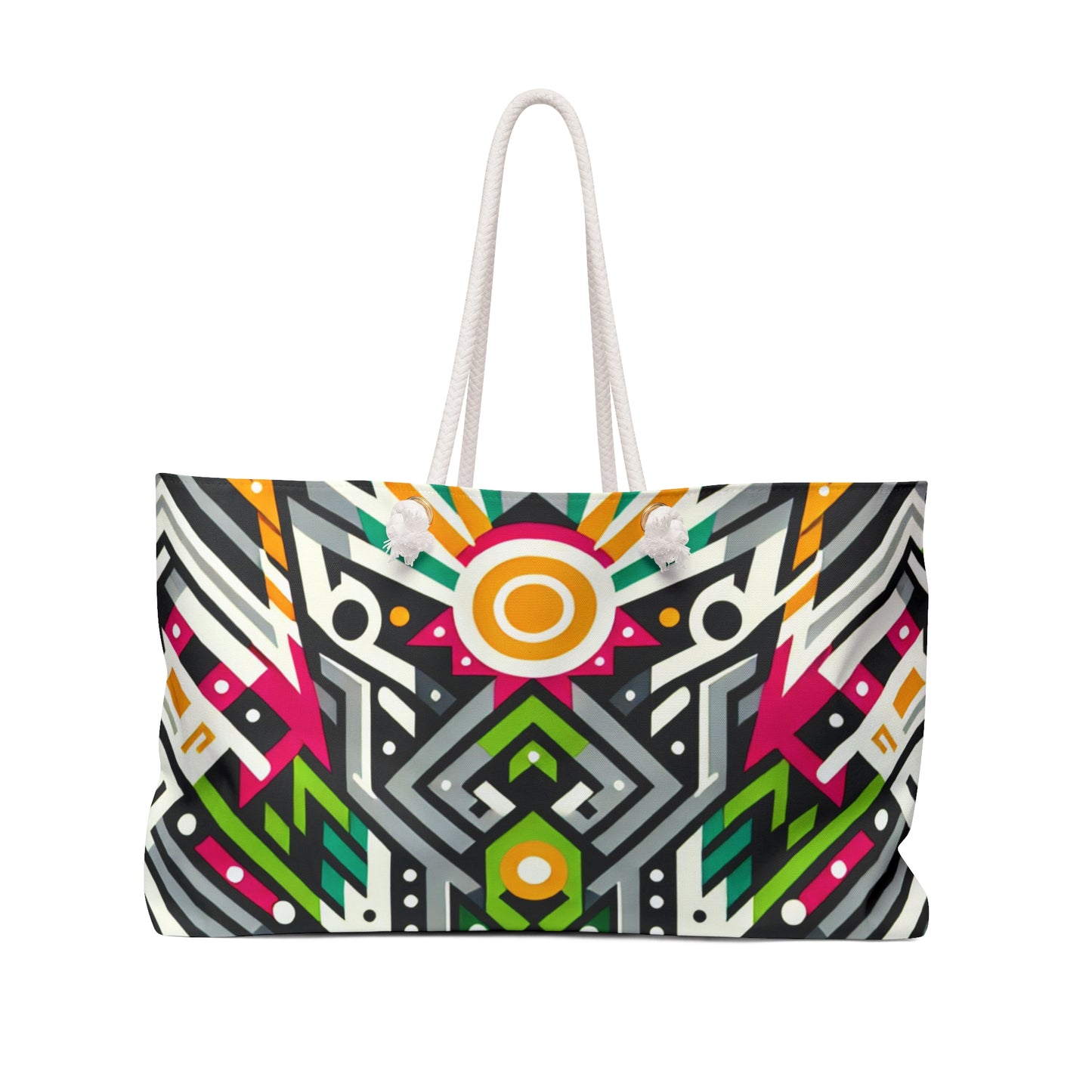 Weekender Bag Tote - Oversized Durable Beach or Town Travel Bag with Rope Handles