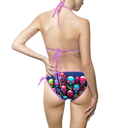 Colorful Skull Print Women's Bikini Swimsuit - Stylish Beachwear for Summer Fun