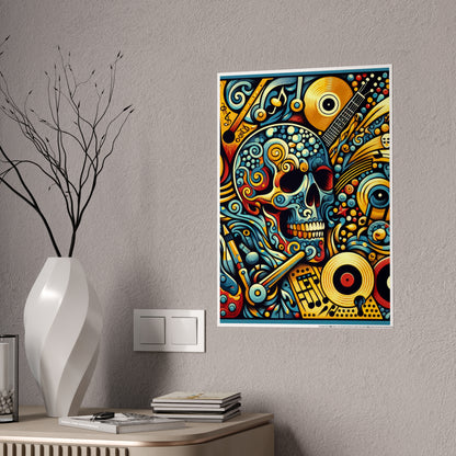 Skull Rock N Roll Gloss Posters