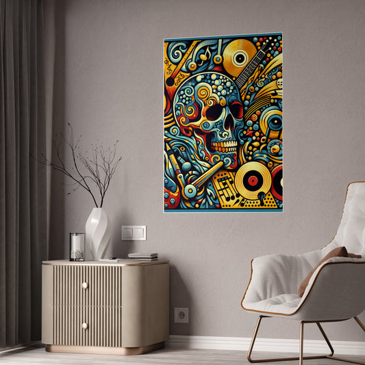 Skull Rock N Roll Gloss Posters