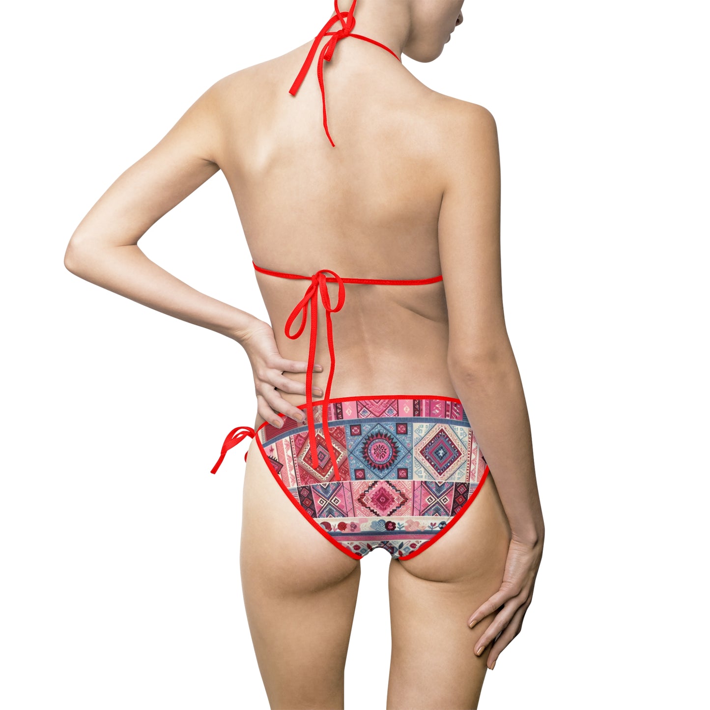 Boho Chic Women's Bikini Swimsuit - Colorful Tribal Print for Beach Days