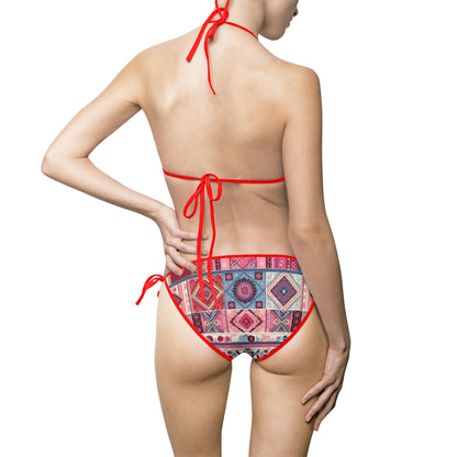 Boho Chic Women's Bikini Swimsuit - Colorful Tribal Print for Beach Days