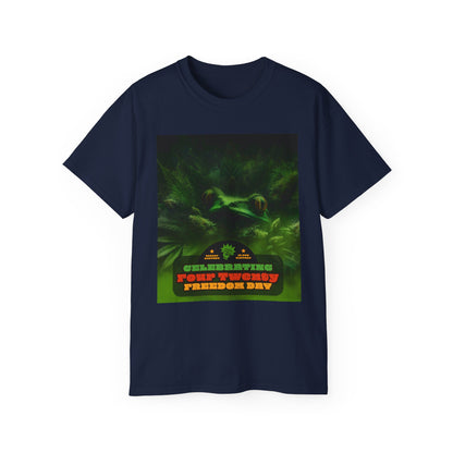 Celebrating 420 Freedom Day Unisex Ultra Cotton Tee, Cannabis T-shirt, 420 Celebration Shirt, Stoner Graphic Tee, Gift for Weed Lovers