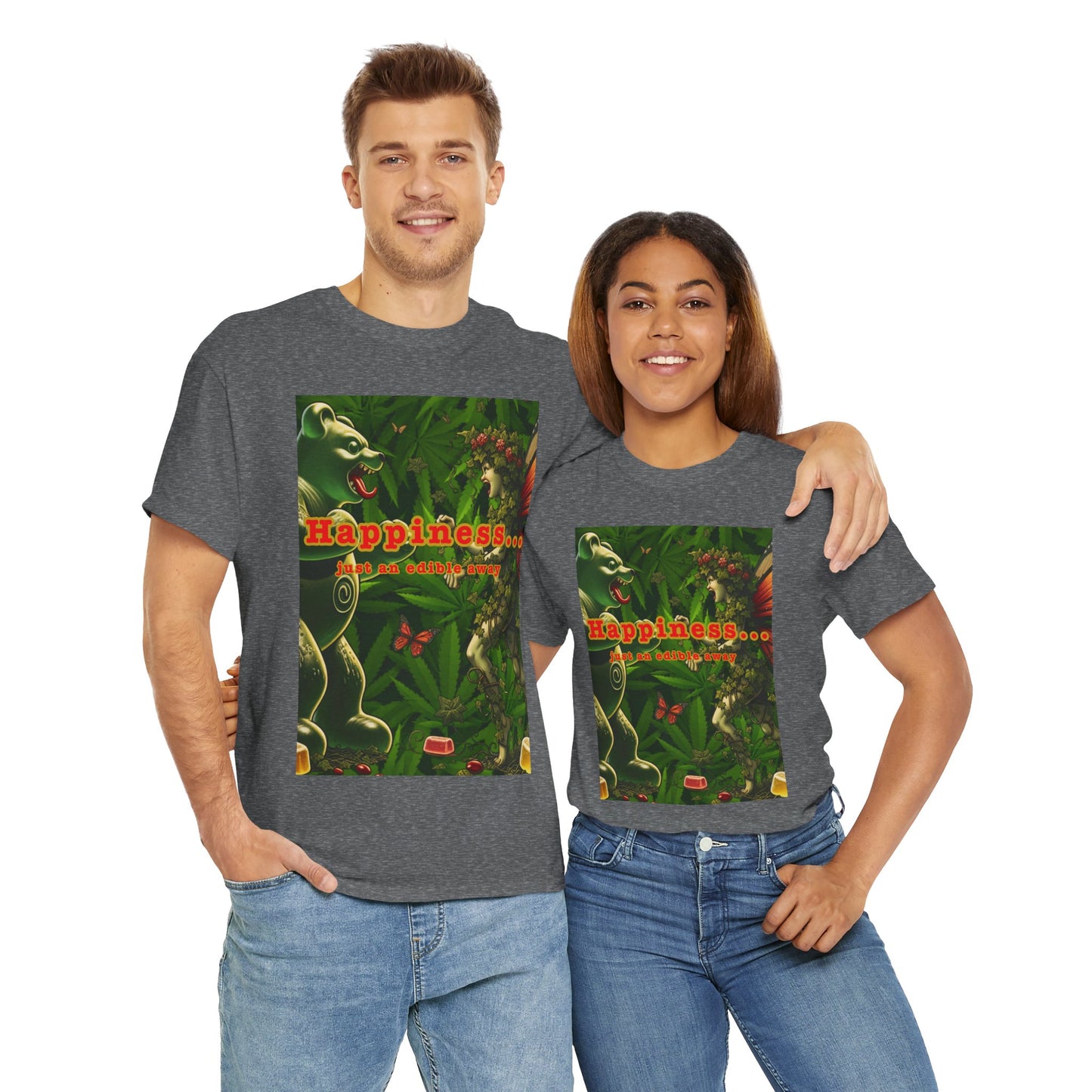 Happiness Jungle Unisex Heavy Cotton Tee, Graphic T-Shirt, Nature Lover Gift, Summer Wardrobe Essential, Unisex Casual Wear