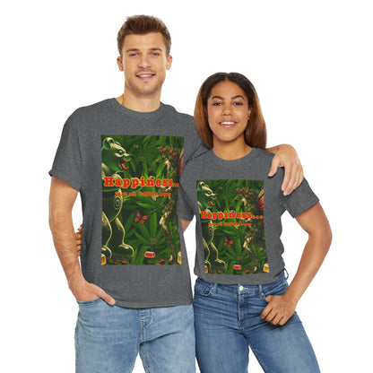 Happiness Jungle Unisex Heavy Cotton Tee, Graphic T-Shirt, Nature Lover Gift, Summer Wardrobe Essential, Unisex Casual Wear